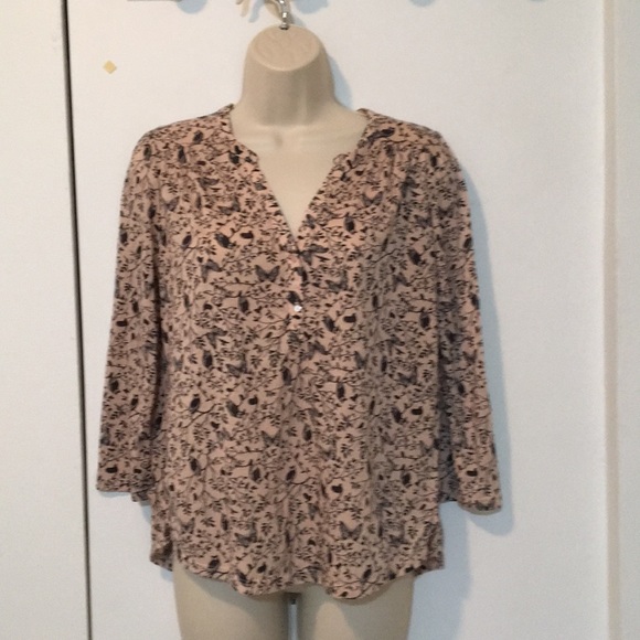 H&M owl & butterfly poet shirt - Picture 1 of 5